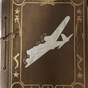 Vintage Brown Leather Aviation-Themed